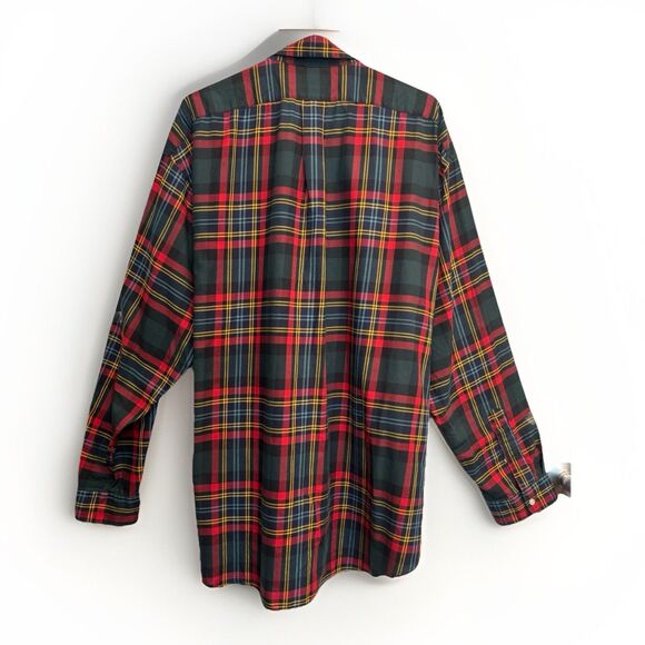 POLO RALPH LAUREN Plaid Checkered Button Down Shirt XXL RED BLUE GREEN PONY - Picture 2 of 9